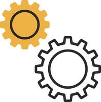 Gears Skined Filled Icon vector