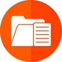 Document Glyph Red Circle Icon vector