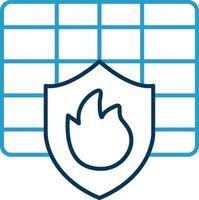 Firewall Line Blue Two Color Icon vector
