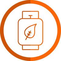 Bio gas Line Orange Circle Icon vector