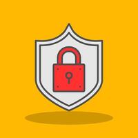 Lock Filled Shadow Icon vector