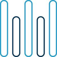 Vertical Align Bottom Line Blue Two Color Icon vector