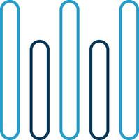 Vertical Align Bottom Line Blue Two Color Icon vector