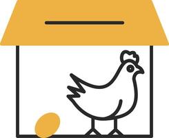 Chicken Coop Skined Filled Icon vector