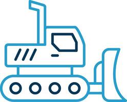 Excavator Line Blue Two Color Icon vector