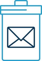 Delete Message Line Blue Two Color Icon vector