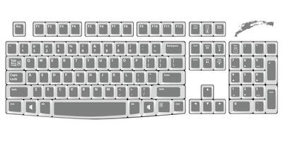 Keypad keyboard letter font personal computer hardware illustration for design element. vector