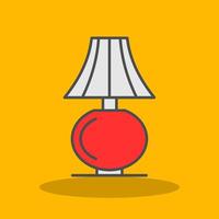 Table Lamp Filled Shadow Icon vector