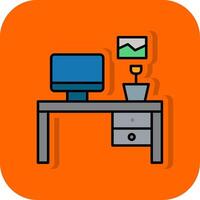 Workplace Filled Orange background Icon vector