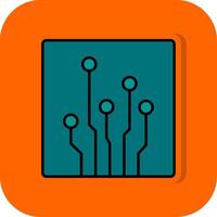 Circuit Filled Orange background Icon vector