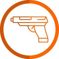 Revolver Line Orange Circle Icon vector