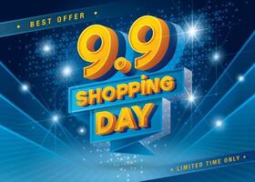 9.9 Shopping Day Sale Banner Template design special offer discount, Shopping banner template vector