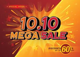 10.10 Shopping Day Mega Sale Banner Template design special offer discount, Shopping banner template vector