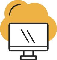 Computing Skined Filled Icon vector