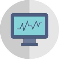 Cardiac Monitor Flat Scale Icon vector