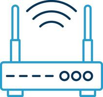Wifi Router Line Blue Two Color Icon vector