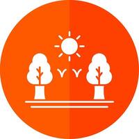 Forest Glyph Red Circle Icon vector
