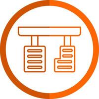 Pedals Line Orange Circle Icon vector