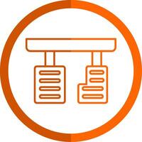 Pedals Line Orange Circle Icon vector