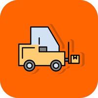 Forklift Filled Orange background Icon vector