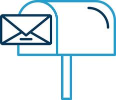 Mail Box Line Blue Two Color Icon vector