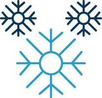 Snowflake Line Blue Two Color Icon vector