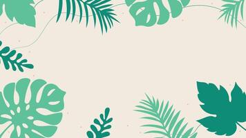 Summer background with tropical leaves vector