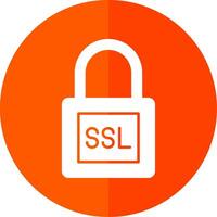 SSL Glyph Red Circle Icon vector