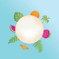 Summer background with palm tree vector