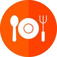 Cutlery Glyph Red Circle Icon vector