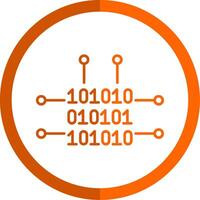 Binary Code Line Orange Circle Icon vector