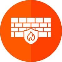 Firewall Glyph Red Circle Icon vector