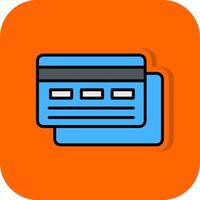 Credit Card Filled Orange background Icon vector