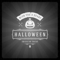 Halloween illustration on movie ending screen vector