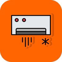 Air Conditioning Filled Orange background Icon vector