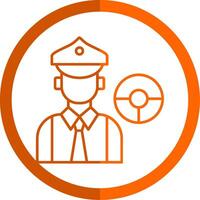 Driver Line Orange Circle Icon vector