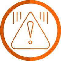 advertencia línea naranja circulo icono vector