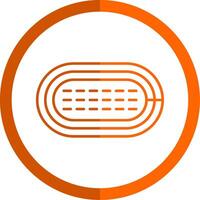 Running Track Line Orange Circle Icon vector