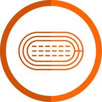 Running Track Line Orange Circle Icon vector
