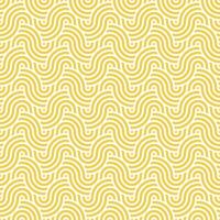 Seamless abstract yellow geometric japanese circles lines and waves pattern vector