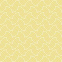 Seamless abstract yellow geometric japanese circles lines and waves pattern vector