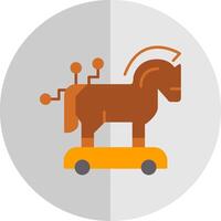 troyano caballo plano escala icono vector