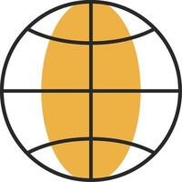Worldwide Skined Filled Icon vector