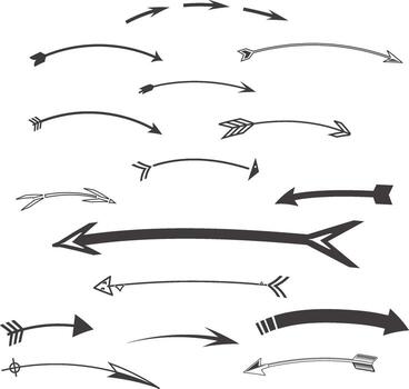 Set of simple different arrows vector