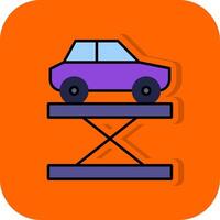 Car Lift Filled Orange background Icon vector