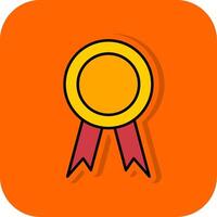 Award Filled Orange background Icon vector