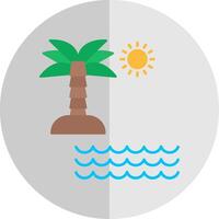 playa plano escala icono vector