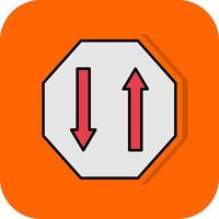 Two Way Filled Orange background Icon vector