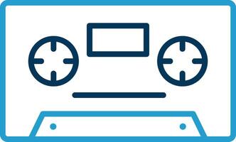 Cassette Line Blue Two Color Icon vector