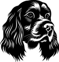 perro, negro y blanco ilustración vector